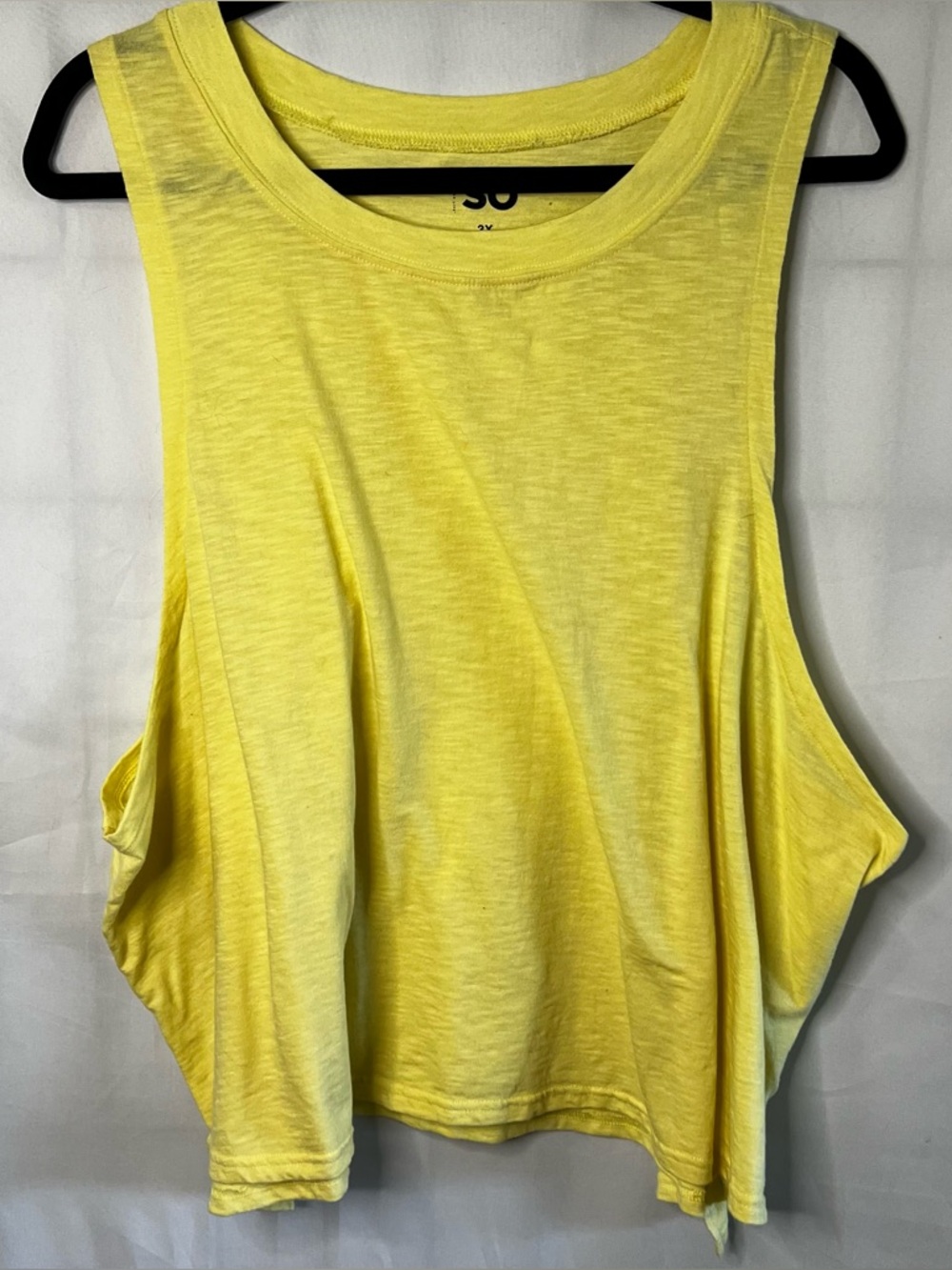 SO Pale Yellow Scoop Neck Tank Top